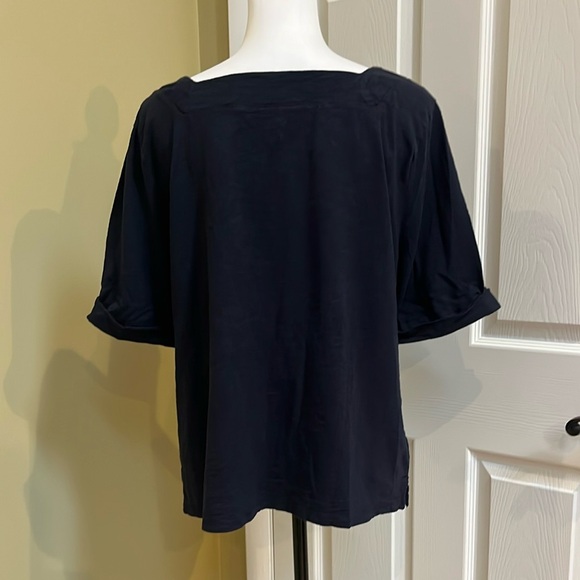 Talbots, size XL, Navy Square Neck Top - Picture 2 of 5